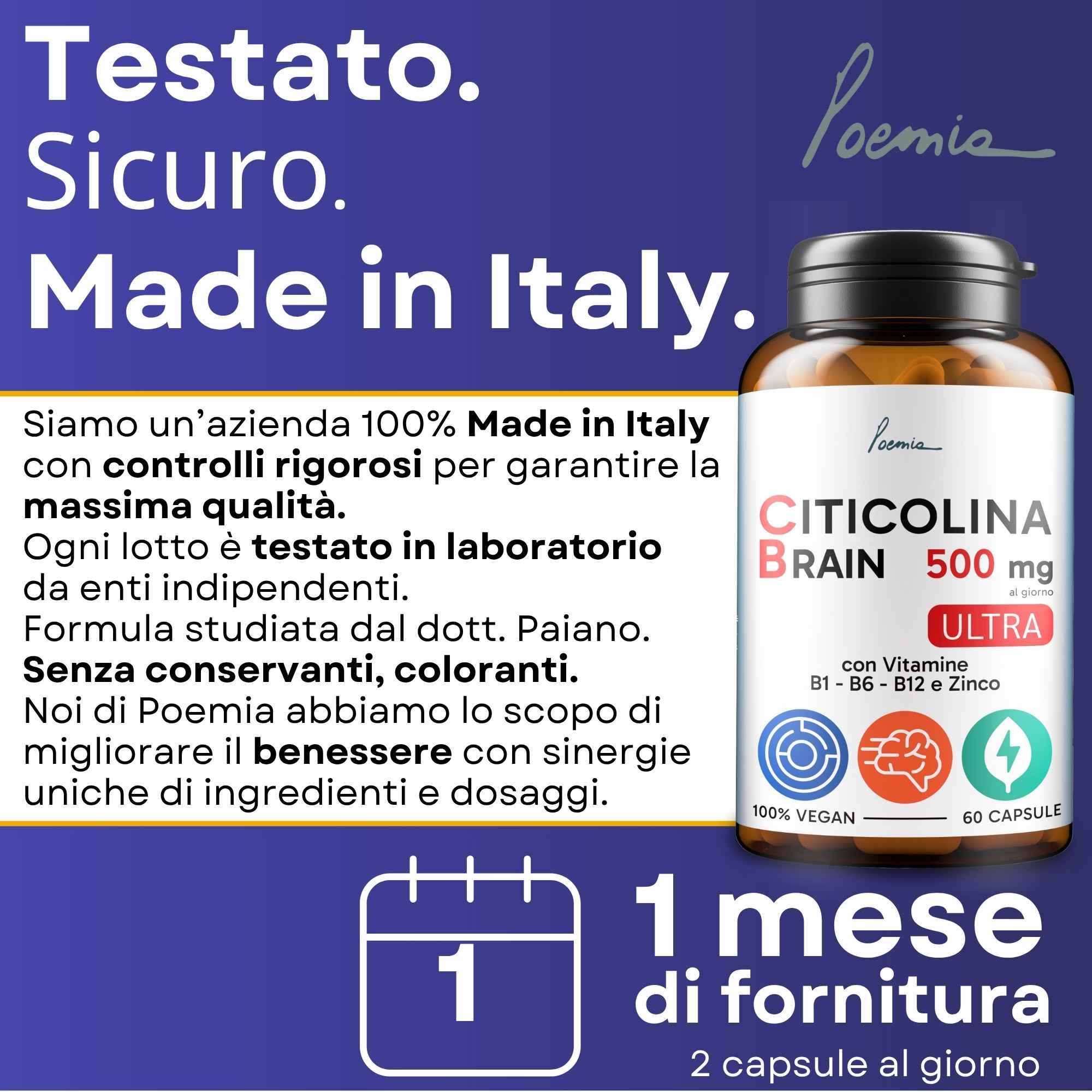 Citicolina Pura Integratore 500 mg