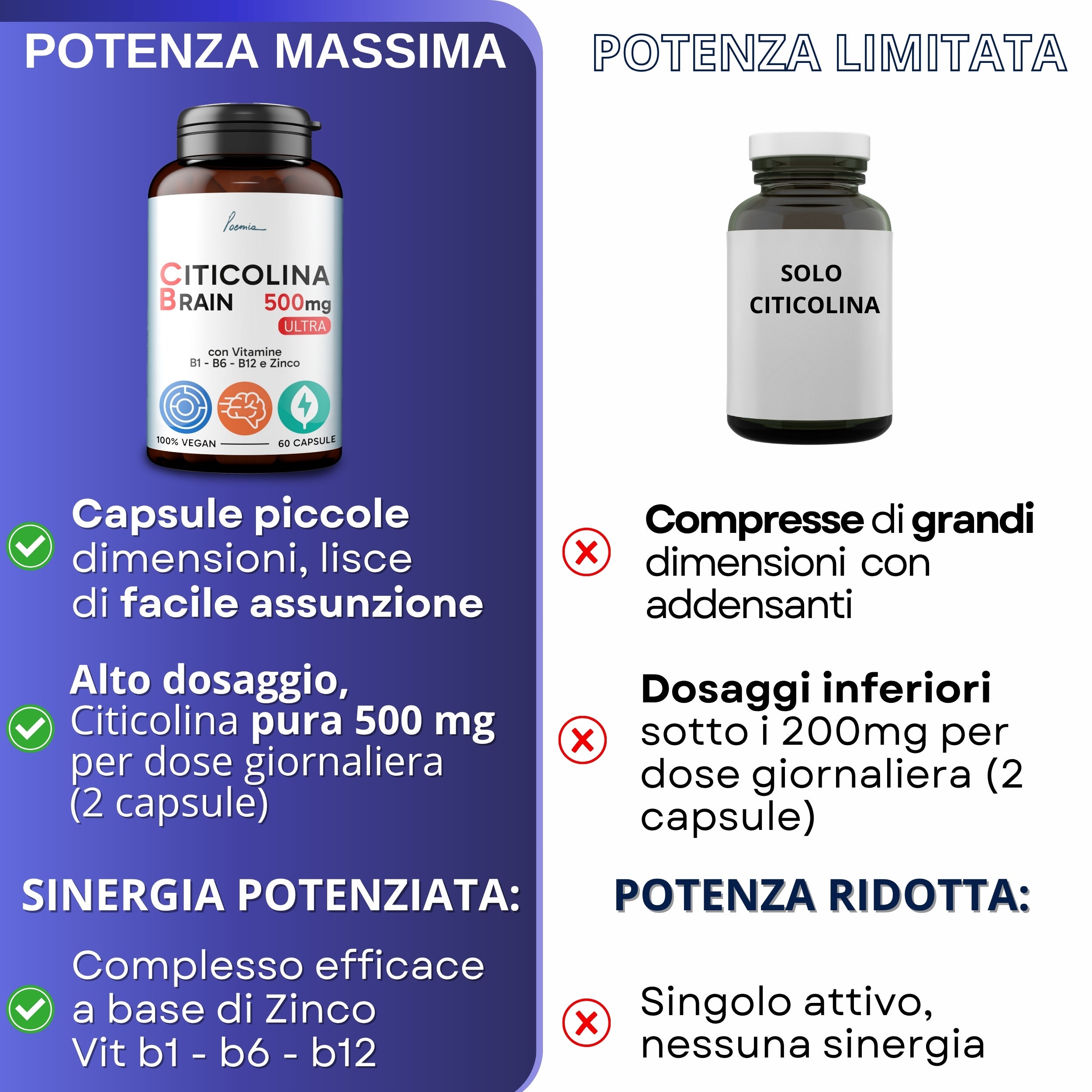 Citicolina Pura Integratore 500 mg