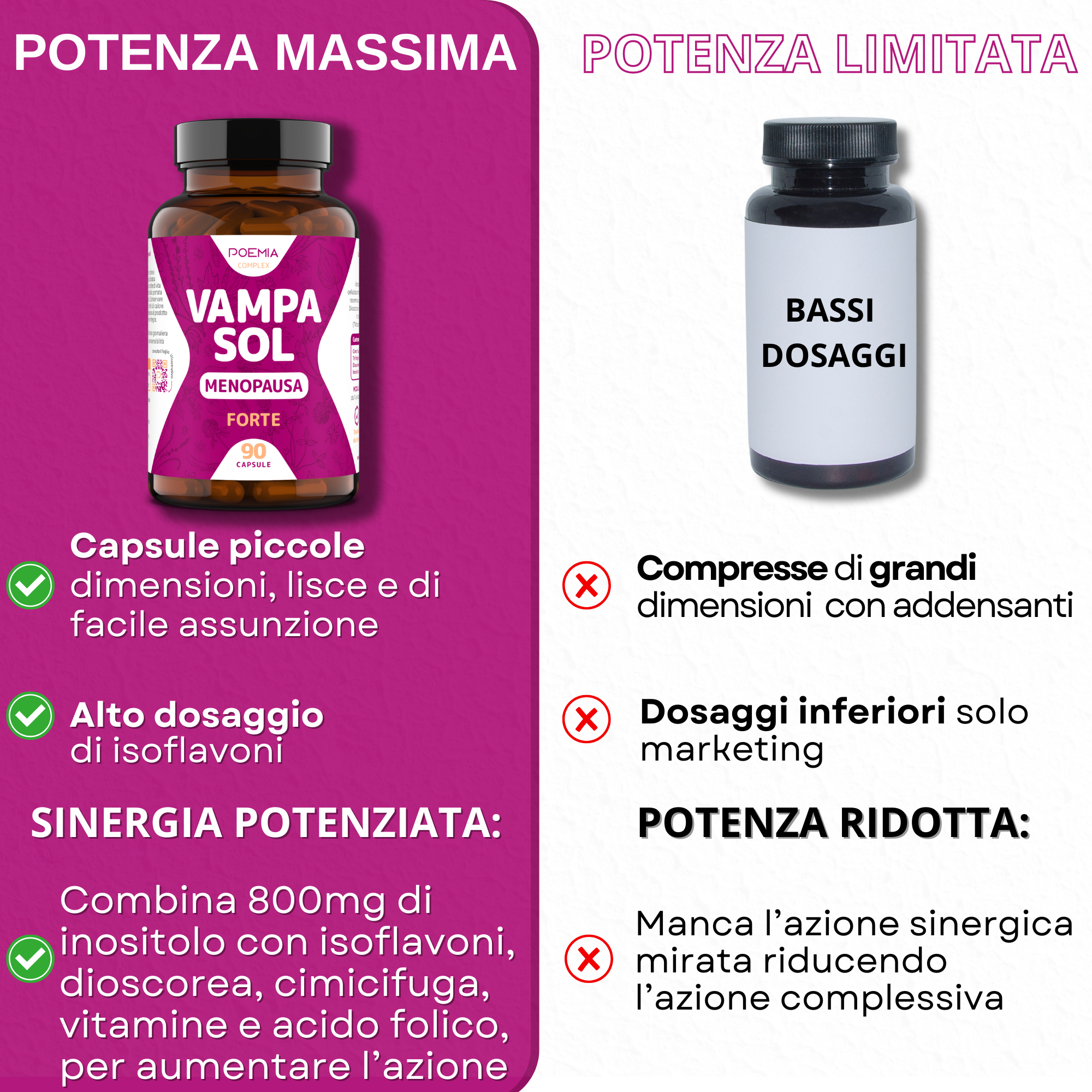 Rimedi naturali per vampate in menopausa: integratore con Trifoglio Rosso e Dioscorea per equilibrio ormonale – Poemia