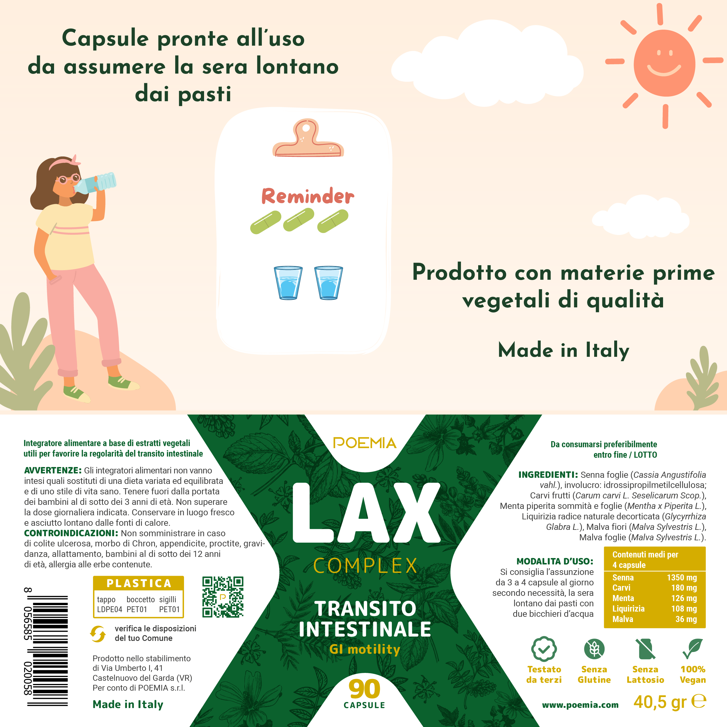 Lassativo forte naturale con Senna, Liquirizia e Malva: azione rapida e delicata per il transito intestinale – Poemia Lax Complex