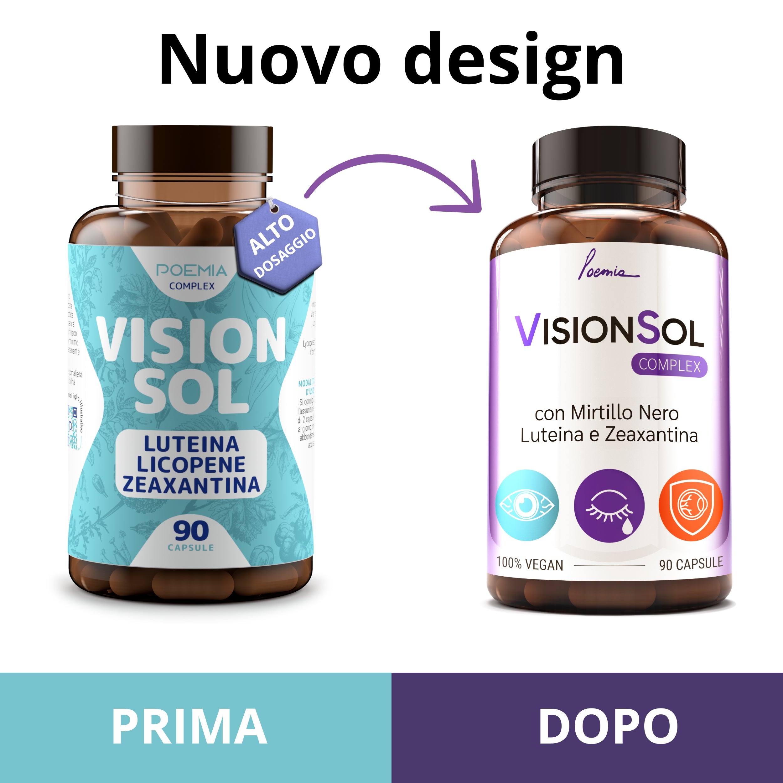 Luteina 30mg Zeaxantina 5mg e Mirtillo nero Integratore Vista Vision Sol