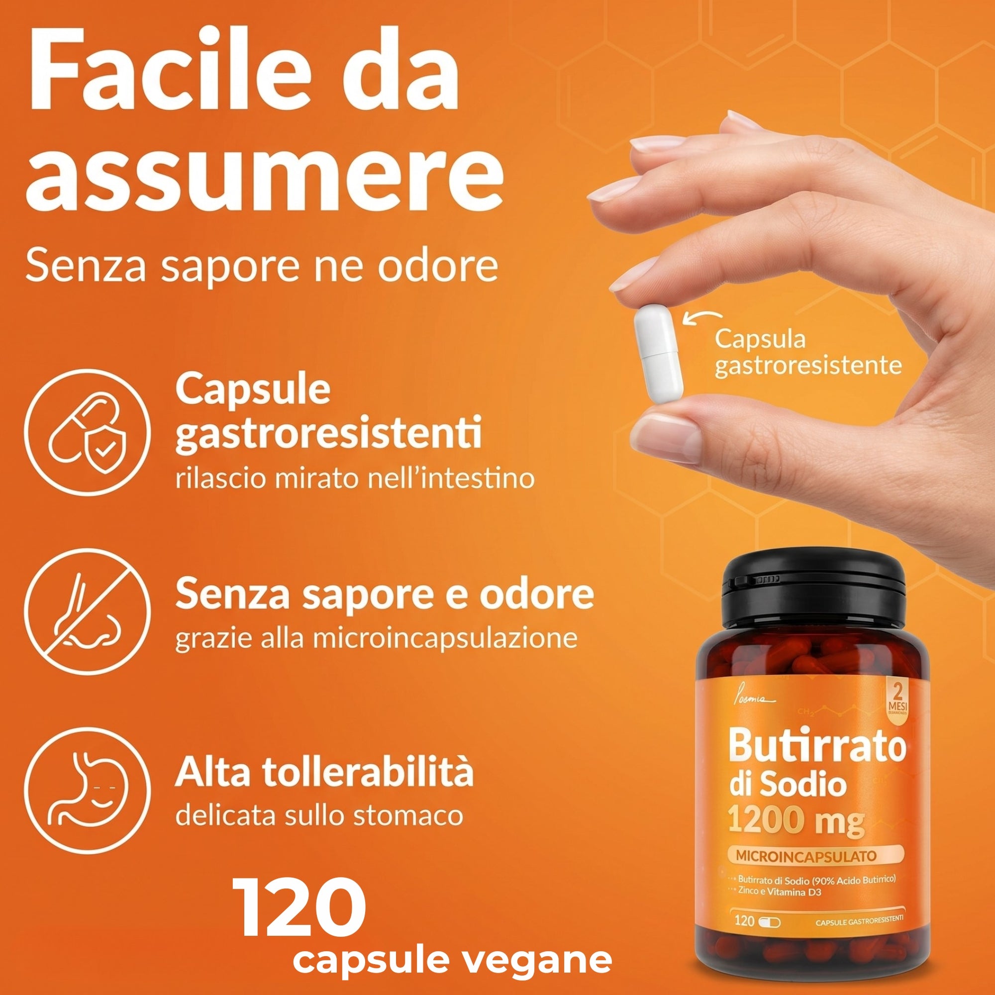 Butirrato di sodio microincapsulato 1200mg