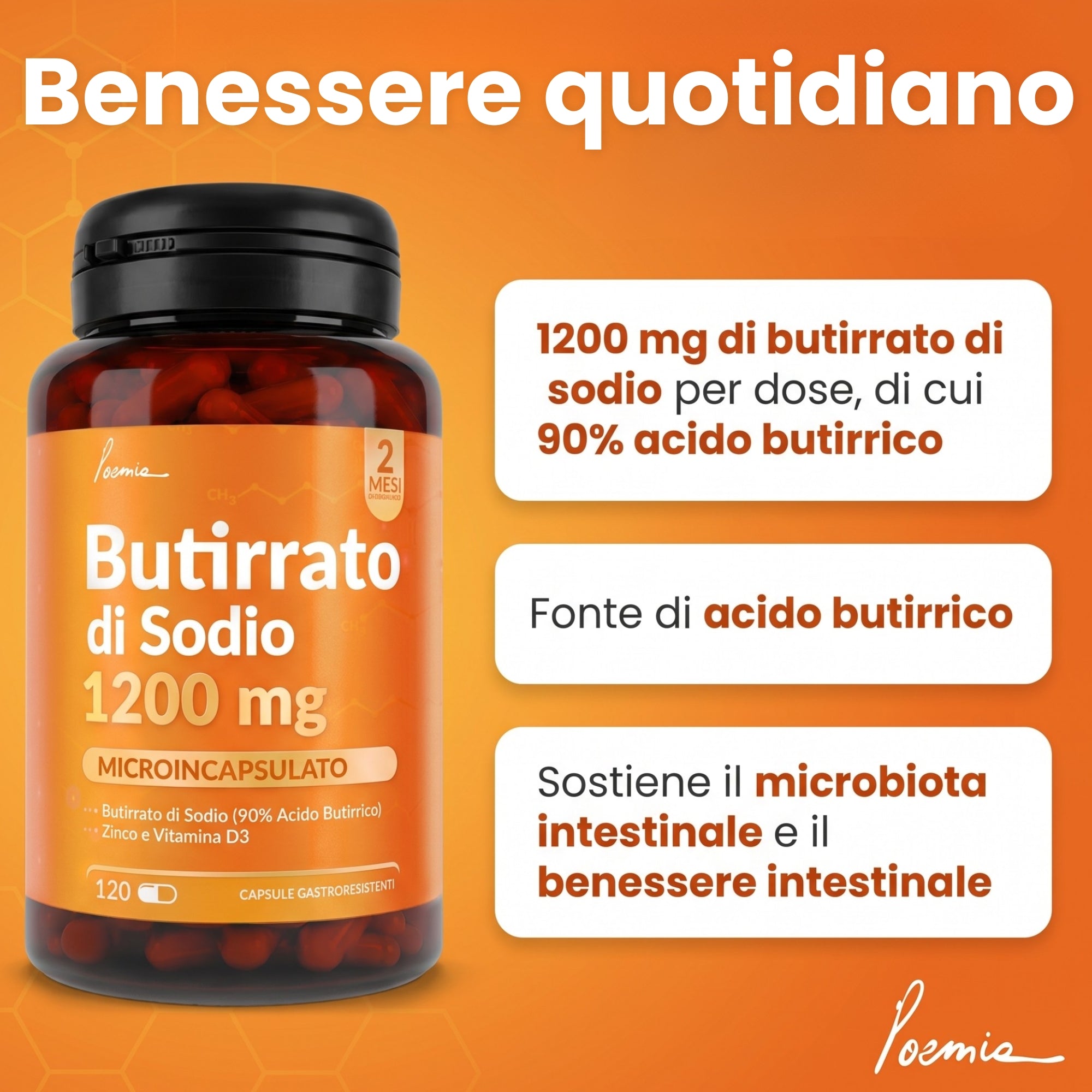 Butirrato di sodio microincapsulato 1200mg