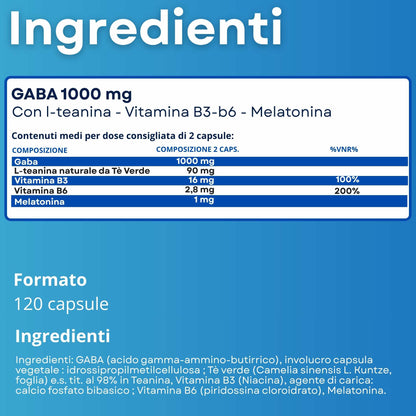 GABA 1000 ULTRA integratore acido γ-amminobutirrico