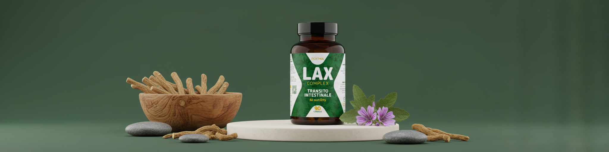 Capsule di lassativo naturale formulate con estratti vegetali per favorire il transito intestinale e il benessere digestivo