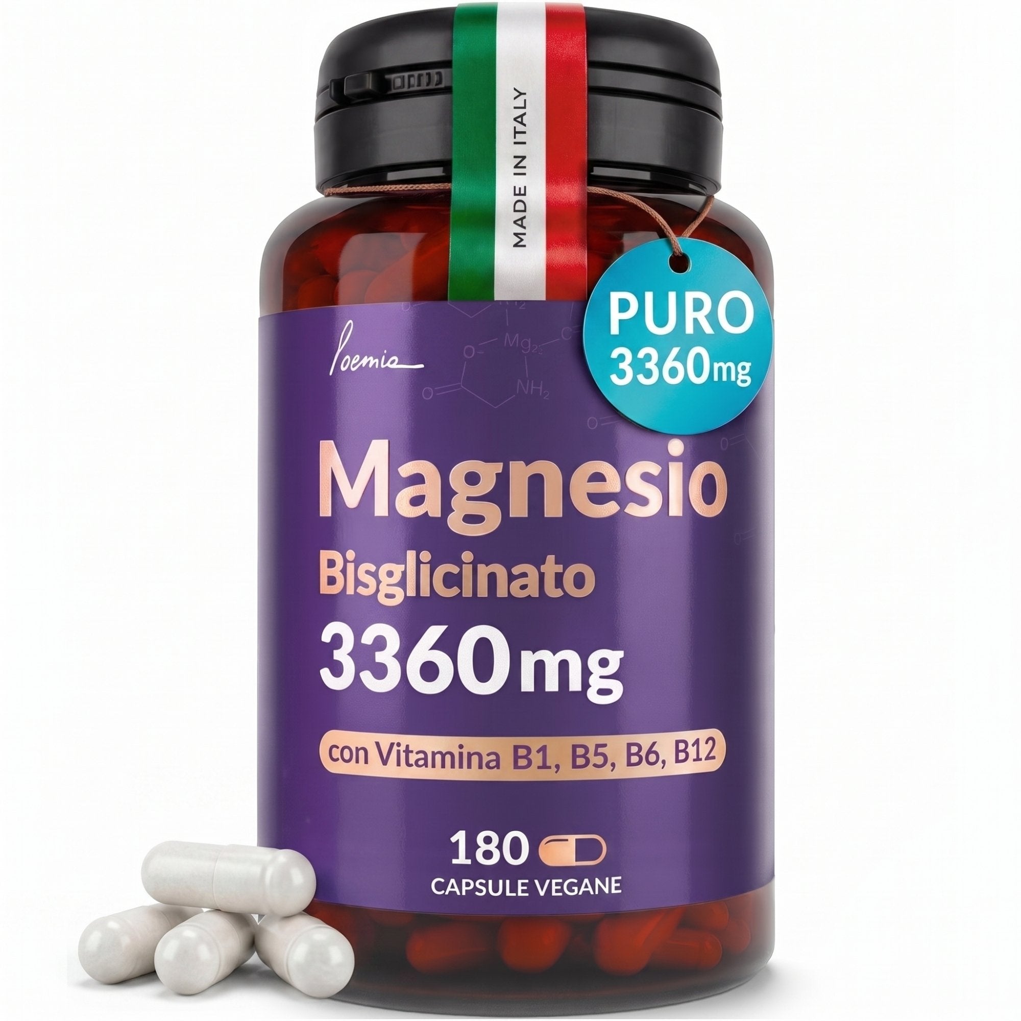 Magnesio bisglicinato 3360mg con complex vit.B