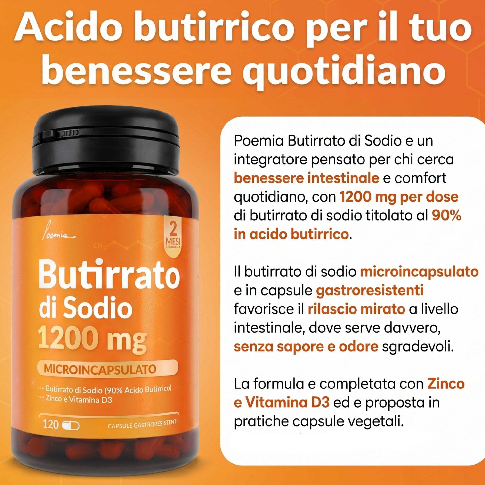 Butirrato di sodio microincapsulato 1200mg